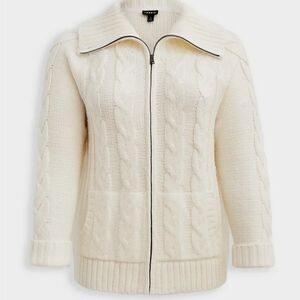 Torrid Off-White Cable Knit Shawl